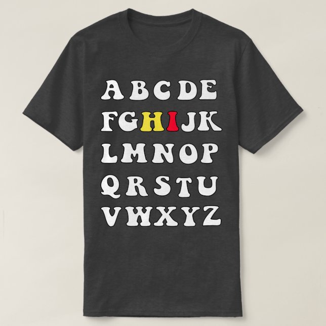 Funny Pre K Kindergarten Hi Alphabet Zurück zum Sc T-Shirt (Design vorne)