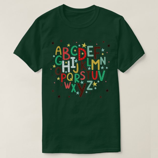 Funny Pre K Kindergarten Hi Alphabet Zurück zum Sc T-Shirt (Design vorne)