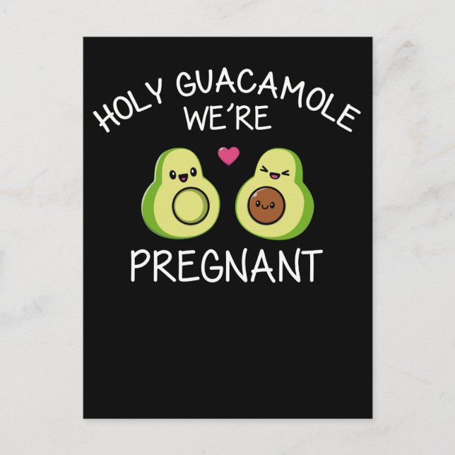 Funny Pregnancy Ankündigung Avocado Joke Postkarte (Vorderseite)
