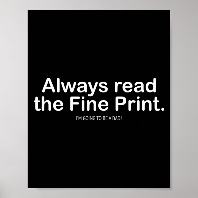 Funny Pregnancy Announcemen For New Dads  Poster (Vorne)