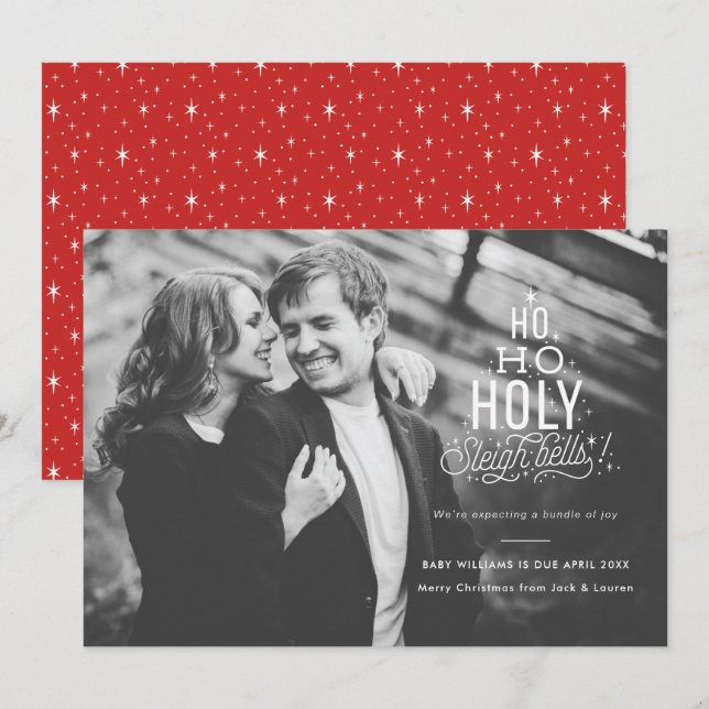 Funny Pregnancy Announction Holiday Card Karte (Vorne/Hinten)