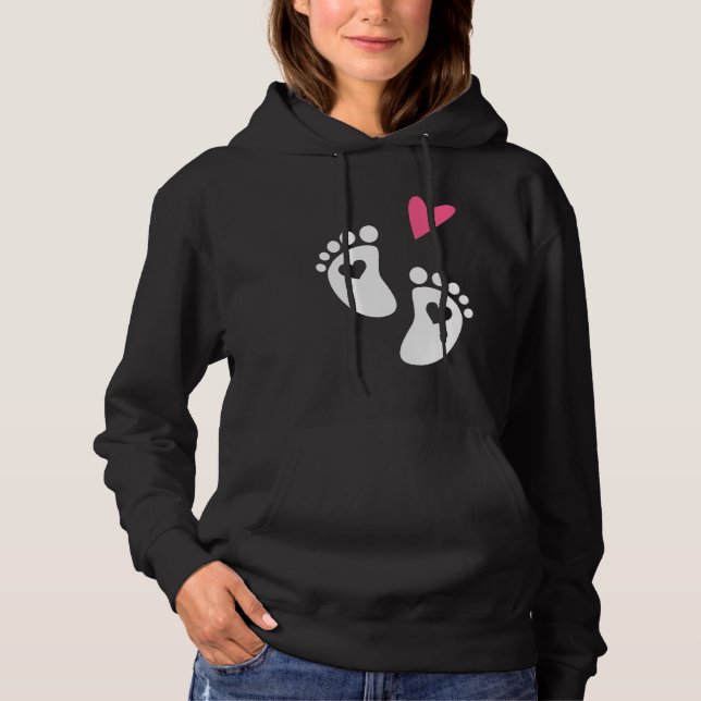 Funny Pregnancy Cute Heart Hoodie (Vorderseite)