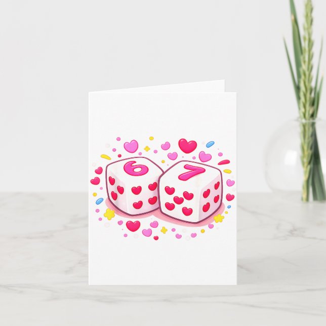 Funny Preppy 67 Valentine Six Seven Dice 6 7 Men W Karte (Vorderseite)