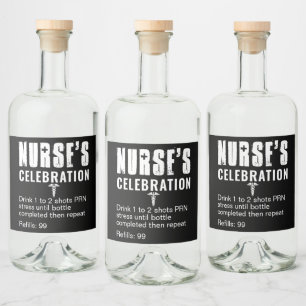 Funny Prescription Nurse Celebration Alkoholflaschenetikett