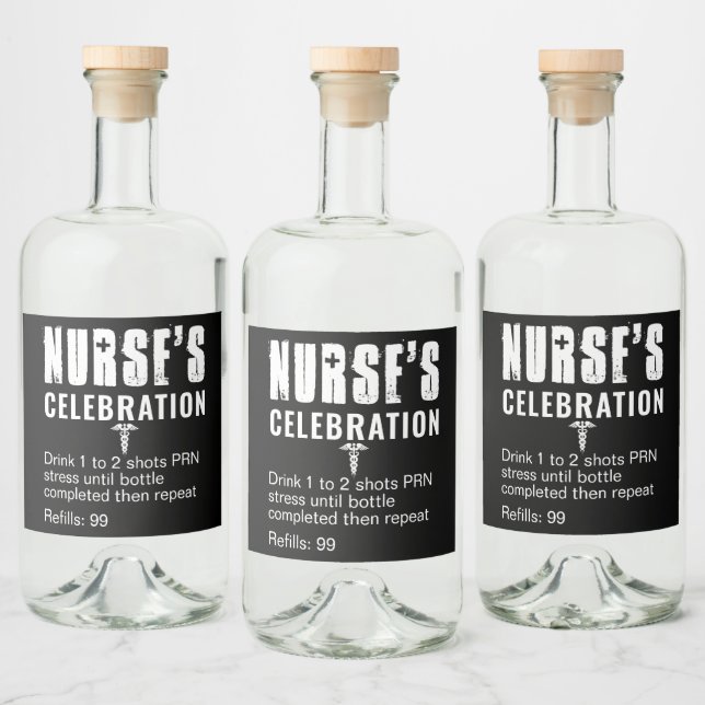 Funny Prescription Nurse Celebration Alkoholflaschenetikett (Flaschen)
