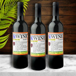 Funny Prescription Red Wine Labels Weinetikett<br><div class="desc">Für diese Etiketten der Rotwein-Flasche ist das Etikett auf sonnige Verschreibung erhältlich.</div>