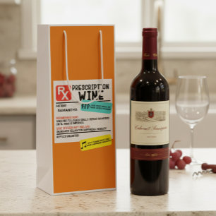 Funny Prescription Weinwarnung Personalisiert Geschenktüte Für Weinflaschen