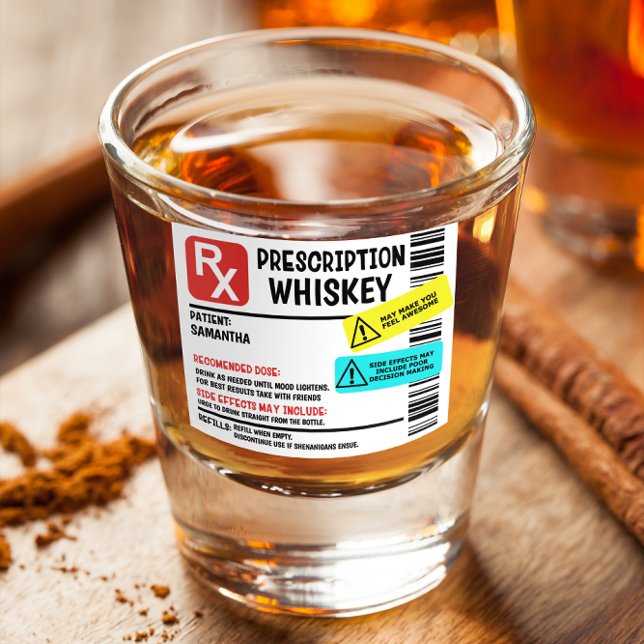 Funny Prescription Whiskey Benutzerdefinierte Warn Schnapsglas (Von Creator hochgeladen)