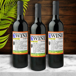 Funny Prescription Wine Bottle Labels Weinetikett