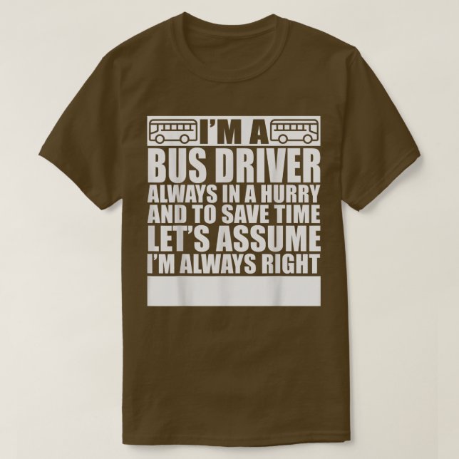 Funny Present for Hubby Buzzer Busman Motorcoach B T-Shirt (Design vorne)