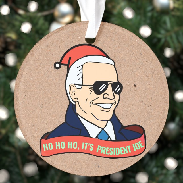 Funny President Joe Biden in Sonnenbrillen Weihnac Ornament (Von Creator hochgeladen)