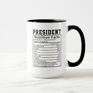 Funny President Nutrition Fakten Mitarbeiter Mitar Tasse