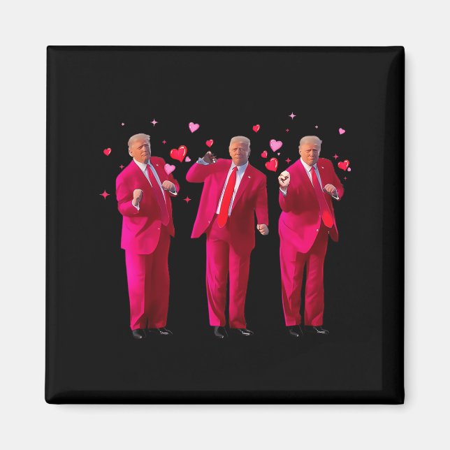 Funny President Trump Dancing Donald Trump Heart V Magnet (Vorne)