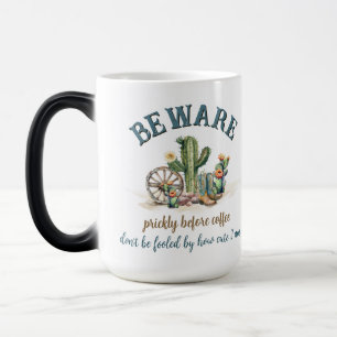 Funny Prickly vor Coffee Cactus Country Girl Verwandlungstasse