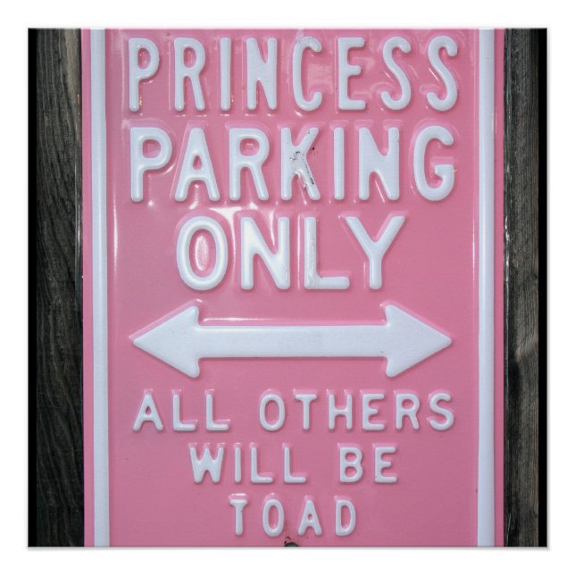 Funny Princess Parking Nur Schild (Vorderseite)