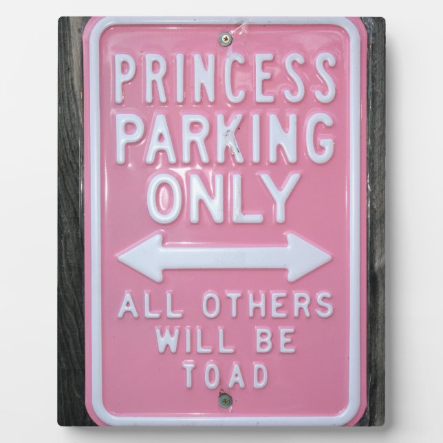 Funny Princess Parking Nur Schild Fotoplatte (Vorderseite)