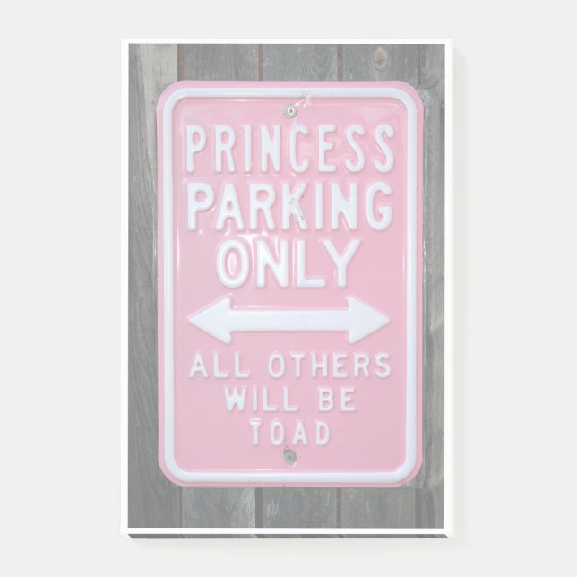 Funny Princess Parking Nur Schild Post-it Klebezettel (Vorderseite)