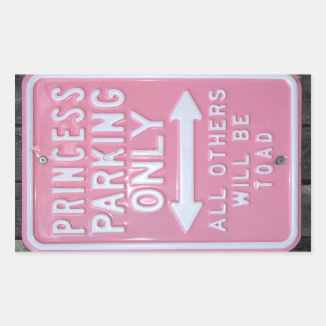 Funny Princess Parking Nur Schild Rechteckiger Aufkleber (Vorderseite)