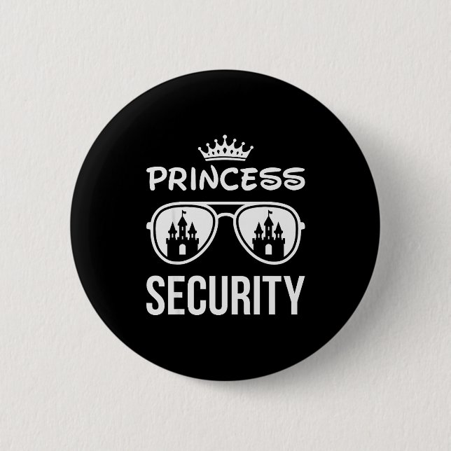 Funny Princess Security Design Castle Sungles Fami Button (Vorderseite)