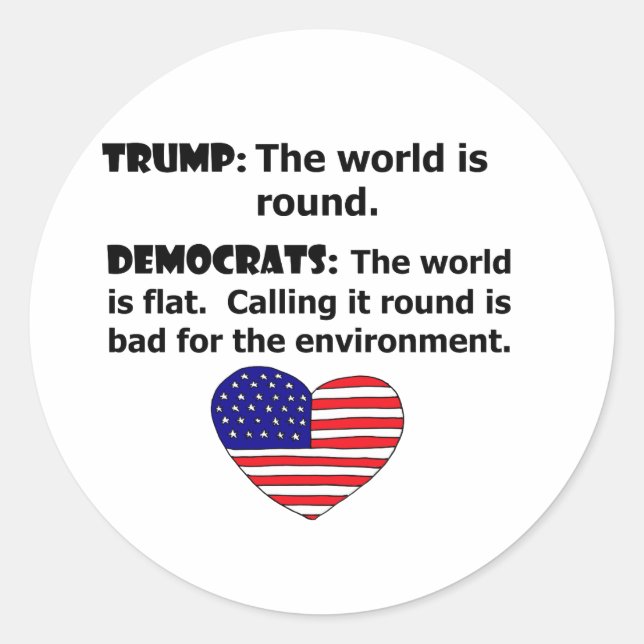 Funny Pro Trump gegen Demokraten Runder Aufkleber (Vorderseite)