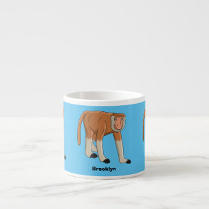 Funny proboscis Affe Cartoon Illustration Espressotasse