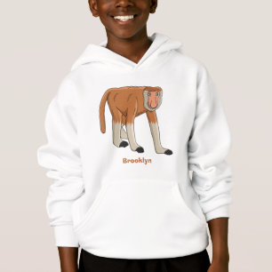 Funny proboscis Affe Cartoon Illustration Hoodie