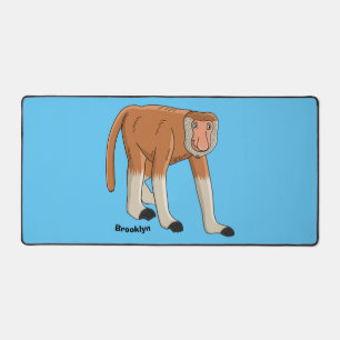 Funny proboscis Affe Cartoon Illustration Schreibtischunterlage