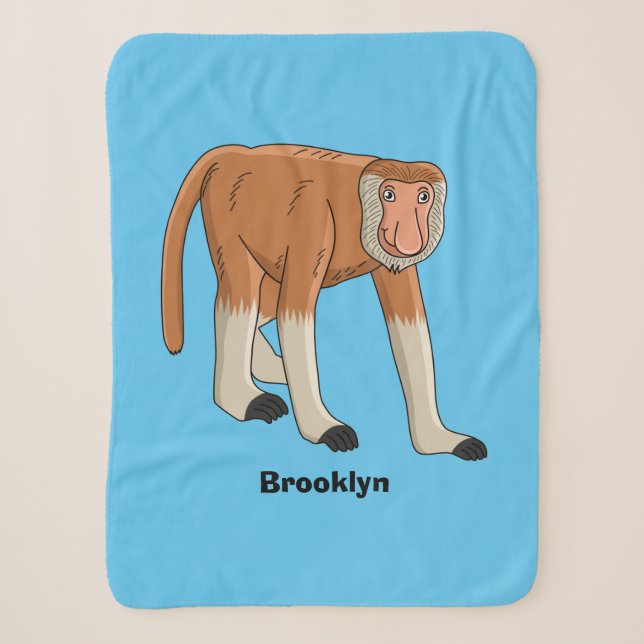 Funny proboscis Affe Cartoon Illustration Sherpadecke (Vorderseite)