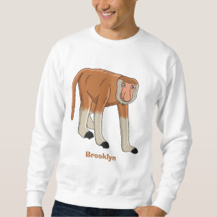 Funny proboscis Affe Cartoon Illustration Sweatshirt