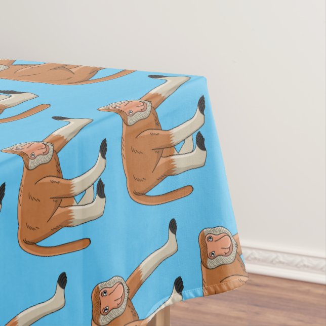 Funny proboscis Affe Cartoon Illustration Tischdecke (Beispiel)
