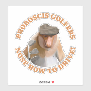 Funny Proboscis Monkey Golf Lovers Aufkleber