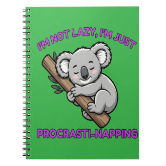 Funny Procrastination Koala für Notizblock