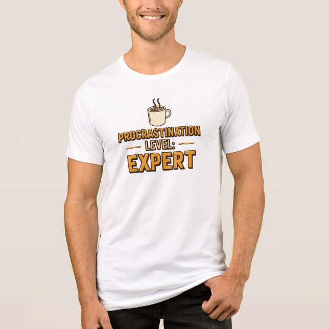 Funny "Procrastination Level Expert" Tri-Blend Shirt (Vorderseite)