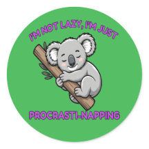 Funny Procrastinings Koala Cartoon