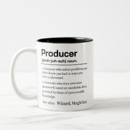Funny Producer Definition Humor Office Job Title  Zweifarbige Tasse