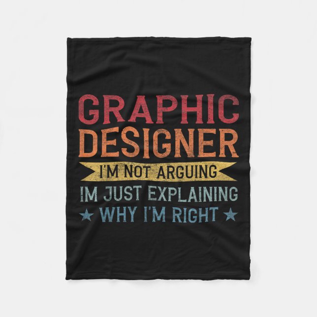 Funny Profession Quote Grafischer Designer Fleecedecke (Vorderseite)