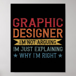 Funny Profession Quote Grafischer Designer Poster