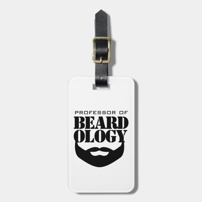 Funny Professor für Beardologie Gepäckanhänger (Vorderseite vertikal)