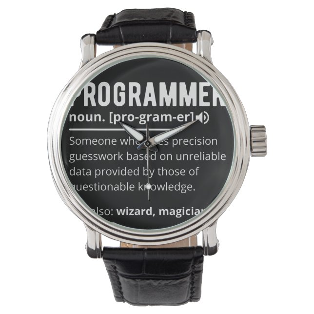 Funny Programmer Code Developer Definition Armbanduhr (Vorderseite)
