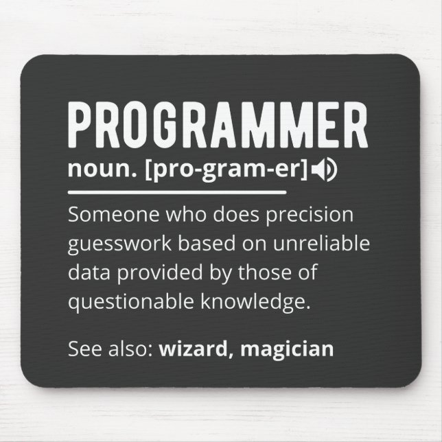 Funny Programmer Code Developer Definition Mousepad (Vorne)