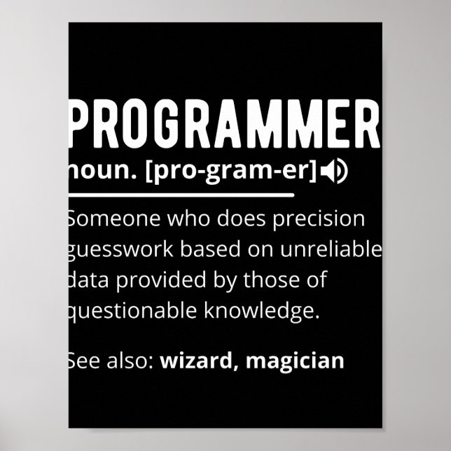 Funny Programmer Code Developer Definition Poster (Vorne)