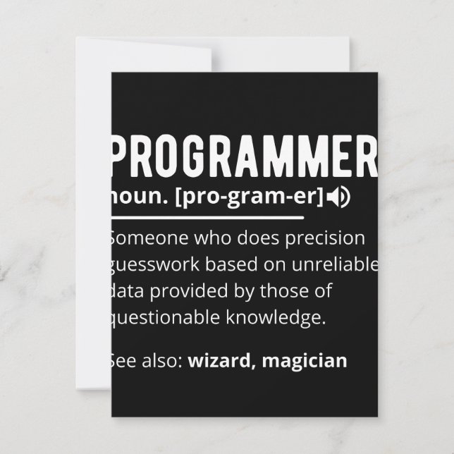 Funny Programmer Code Developer Definition Save The Date (Vorderseite)