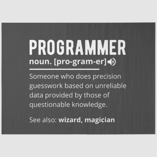 Funny Programmer Code Developer Definition Seidenpapier (Vorderseite)