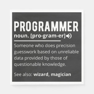 Funny Programmer Code Developer Definition Serviette