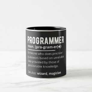 Funny Programmer Code Developer Definition Zweifarbige Tasse