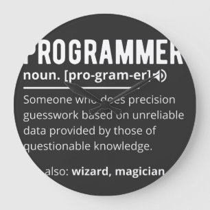 Funny Programmer Code Developer Meaning Definition Große Wanduhr