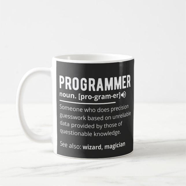 Funny Programmer Code Developer Meaning Definition Kaffeetasse (Links)