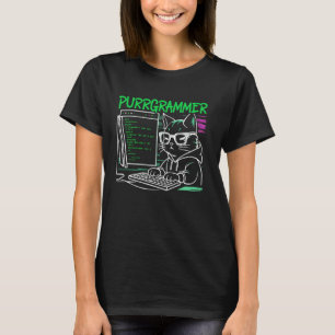 Funny Programmer Coder Computerprogrammierung Katz T-Shirt