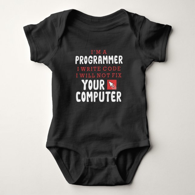 Funny Programmer Computer Reparaturkühler Spaß Baby Strampler (Vorderseite)