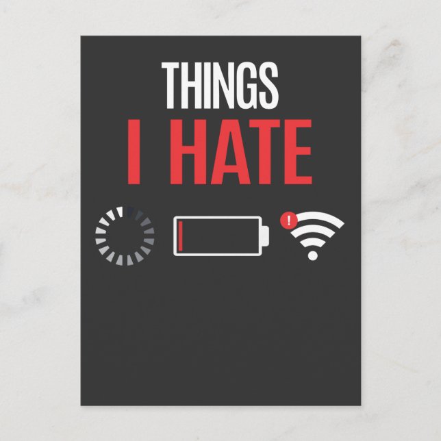 Funny Programmer Gamer No Wifi Connection Akku Postkarte (Vorderseite)